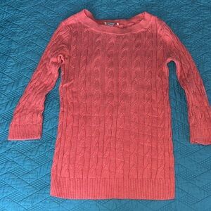 LOFT Women's Cable Knit Sweater - Coral